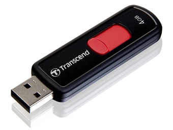 创见（Transcend）JetFlash500伸缩式U盘（黑色）（4GB）