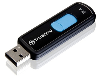 创见（Transcend）JetFlash500伸缩式U盘（黑色）（8GB）