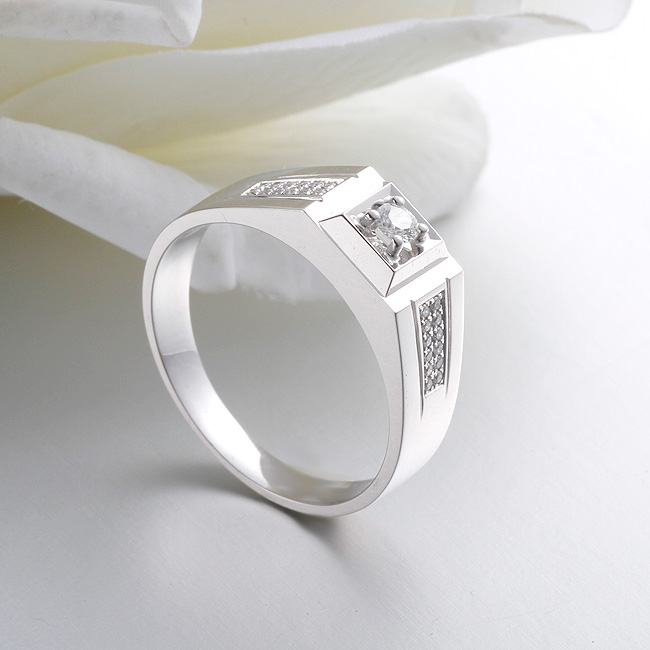 钻石快线18k白金钻戒男款钻石结婚戒指男戒定制j3515na32